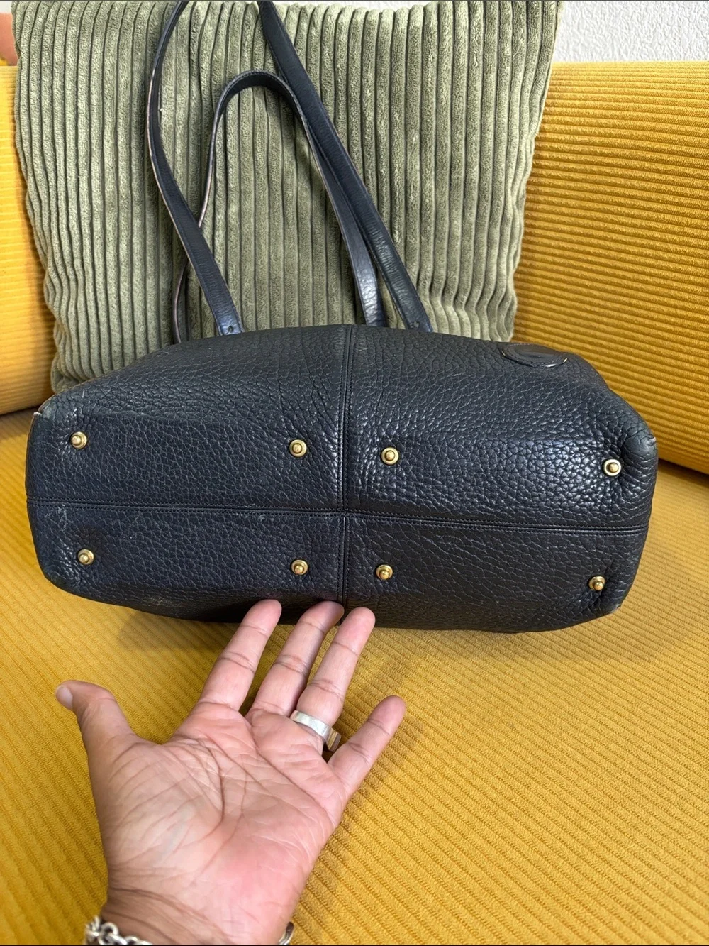 Dooney & Bourke vintage pebble leather satchel black 90s DISTRESSED USED minimal
